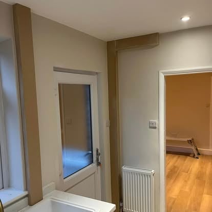 Completed interior hallway with painted walls