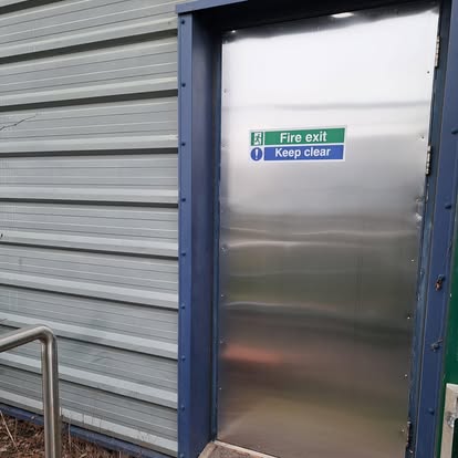 Stainless steel fire exit door single on commercial building