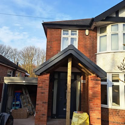 Brick entrance porch under construction number 181