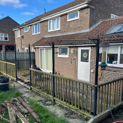 Old decking stripped back to frame before replacement