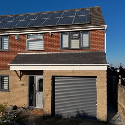 Semi-detached house with new white roofline completed