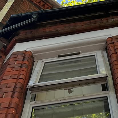 Victorian terrace bay window with new white UPVC fascia soffit