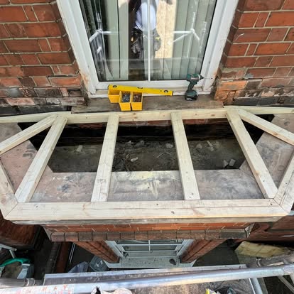 New timber joists on Victorian bay window roof