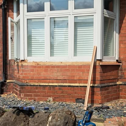 Bay window cill replacement in progress