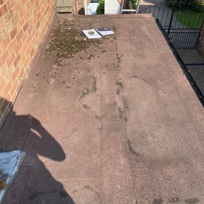 Old felt flat roof before replacement