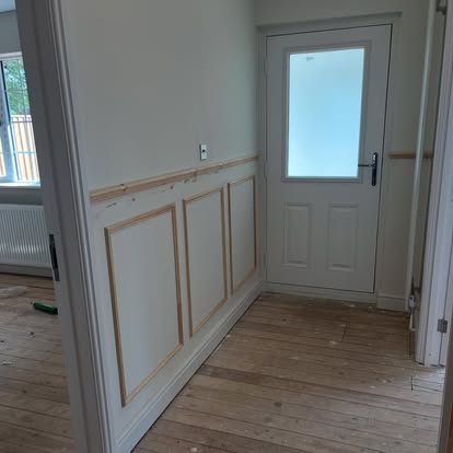 Hallway panelling and front door installation
